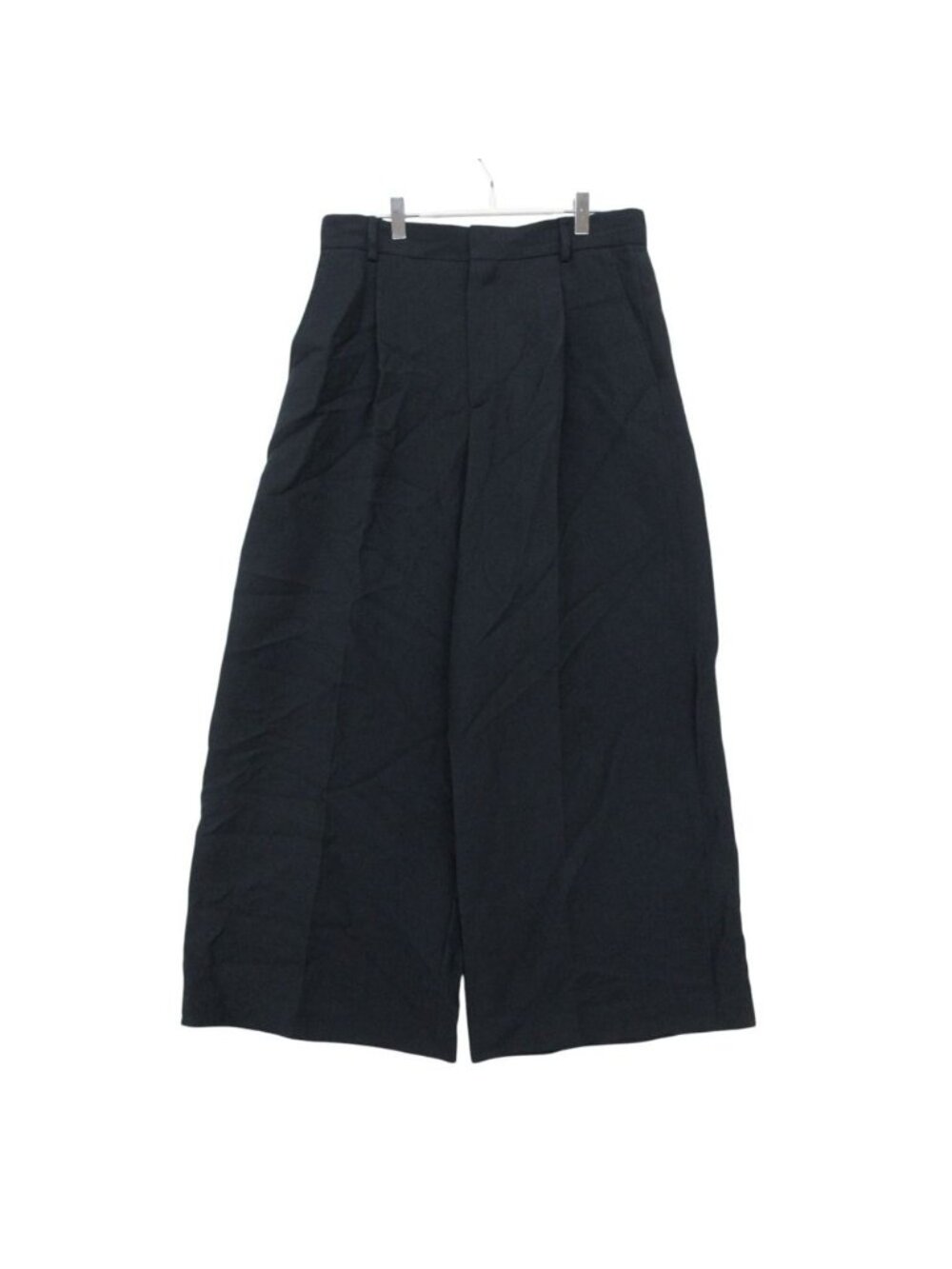 Dior Pants Wool Silk Blend Single-pleat Wide Zip Fly Center Crease Black